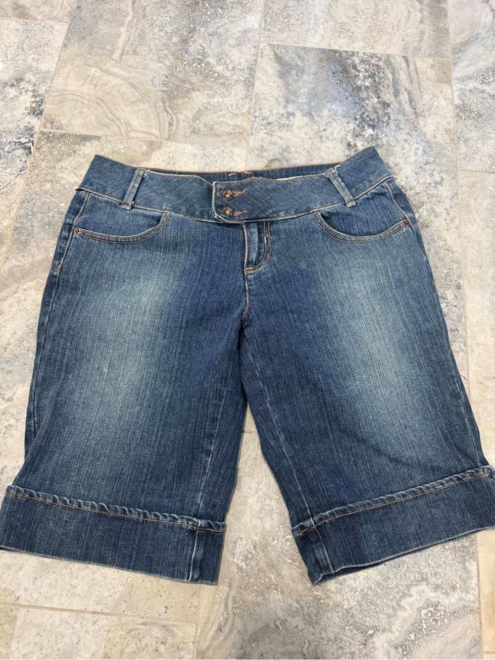 Y2K DKNY Jeans Dark Blue Denim Shorts